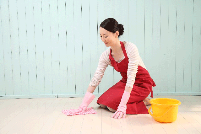 掃除の女性